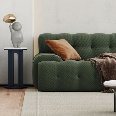 Knitted Modern Fabric Sofa Set Ergonomic Cloth Green 3 Seater Fabric Sofa