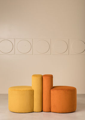 Fabric Leisure Chair orange Corduroy Shoe Changing Stool Lazy Sofa Chair