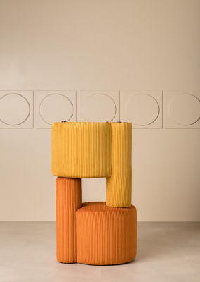 Fabric Leisure Chair orange Corduroy Shoe Changing Stool Lazy Sofa Chair