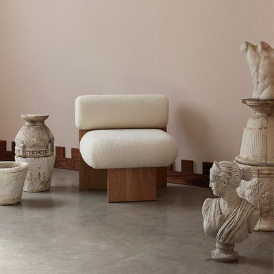 Fabric Leisure Chair White Teddy Designer Lazy Chair