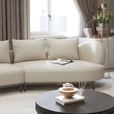 ODM L Shaped Modular Sofa 4 Seater White Sofa For Living Room