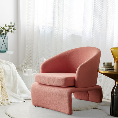 Fabric Leisure Chair Retro Wine Red Backrest Leisure Sofa Chair