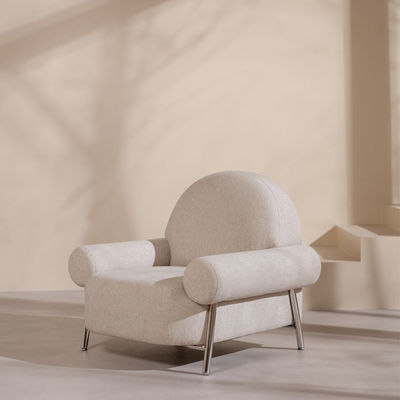 Light Luxury Ergonomic Nordic Single Leisure Chair Yellow Cloth 89*80cm