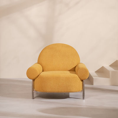 Light Luxury Ergonomic Nordic Single Leisure Chair Yellow Cloth 89*80cm