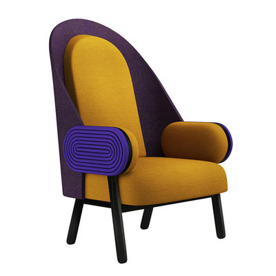 Contemporary Ergonomic Fabric Leisure Chair Twisted Vintage With Solid Wood Legs