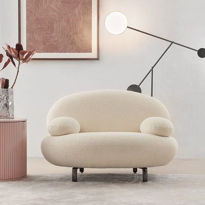 Italian Minimalist Modern Fabric Sofa Set Curved Armrests Leisure Single Sofa Set