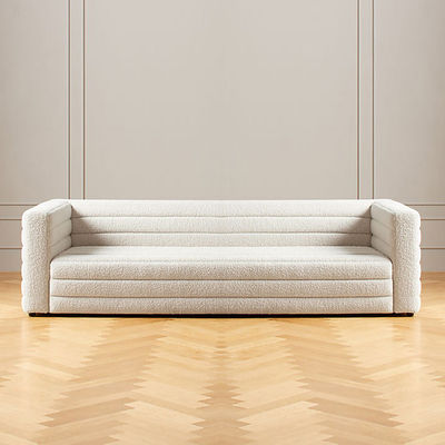 White Modern Fabric Sofa Set Segmented Splicing Comfortable Couch Set