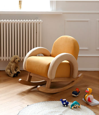 Nordic color Household Small Fabric Rocking Chair Hollow Arc Handrail