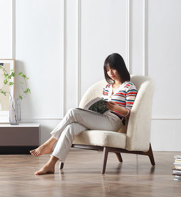 Polyester Fabric Leisure Chair Living Room Single Fabric Chair 50cm Seat Width