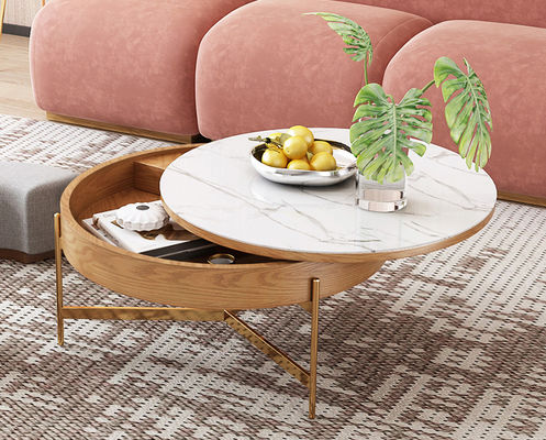 Minimalist Round Marble Coffee Table With Storage Revolving Marble Storage Coffee Table