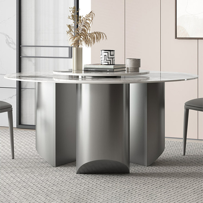 Stainless Steel Rock Board Dining Table 75cm High Rotate