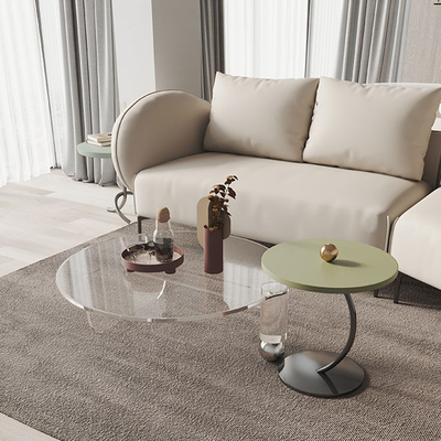 Round Household Transparent Acrylic Coffee Table PMMA Bedroom Furniture