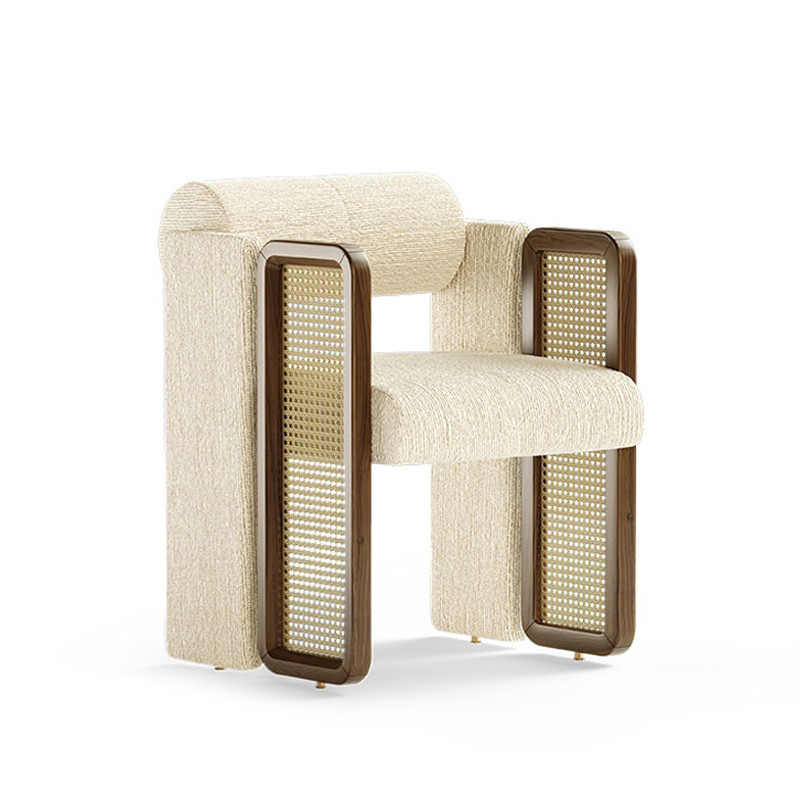 Modern Lazy Simple Living Room Sofa Chair White Flannel Leisure Single Sofa